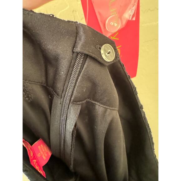 Sunny Leigh Black Lace Lined Pencil Skirt Side Zipper Closure Size 10 - Picture 5 of 8